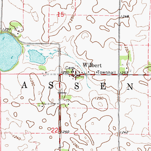 Topographic Map of Wilbert Post Office (historical), MN