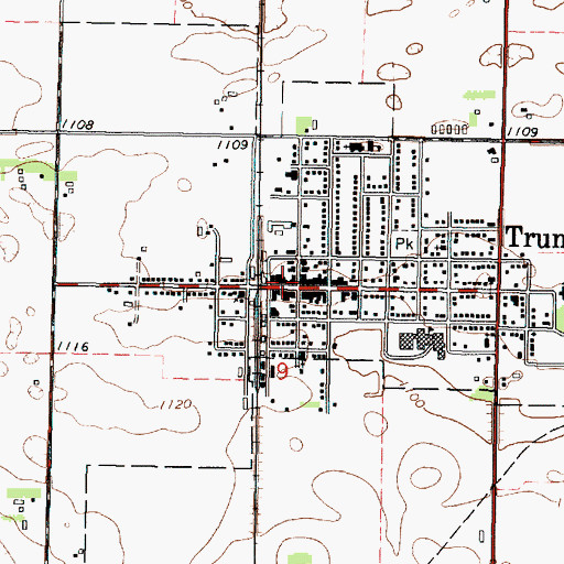 Topographic Map of Truman Police Department, MN