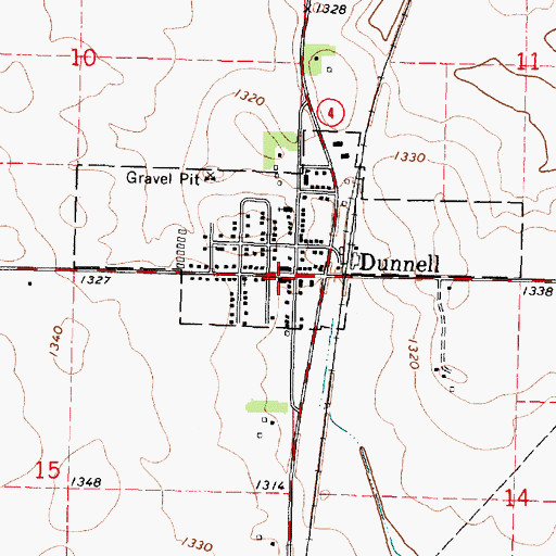 Topographic Map of Dunnell Library, MN