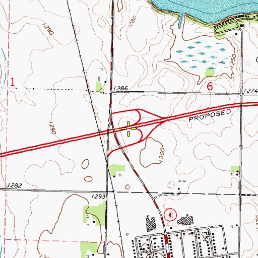 Topographic Map of Interchange 87, MN