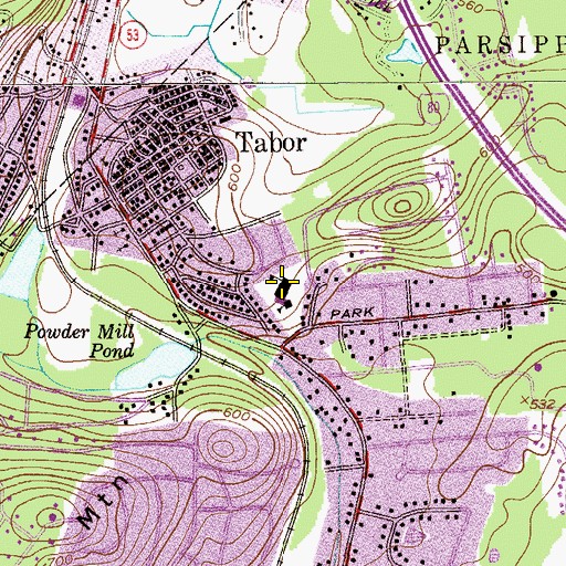 Topographic Map of Mount Tabor Elementary School, NJ