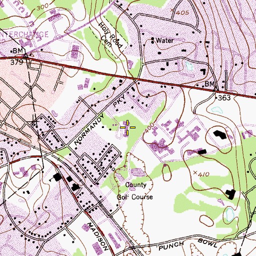 Topographic Map of Normandy Park Elementary School, NJ