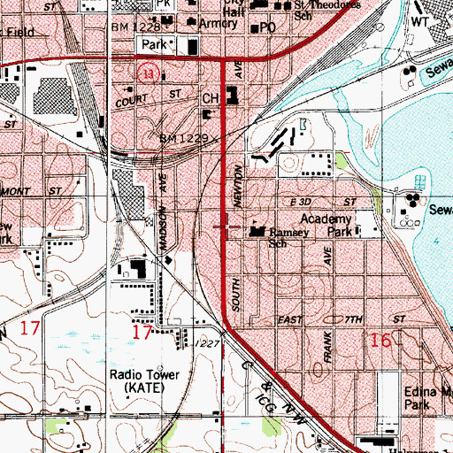 Topographic Map of Crossroads Evangelical Free Church, MN