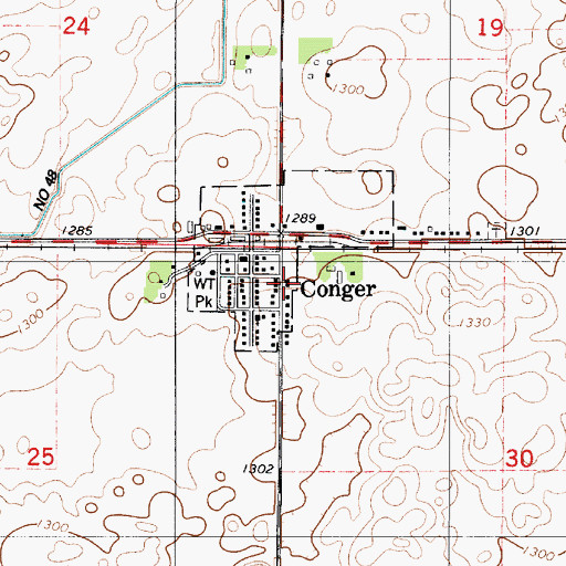 Topographic Map of Conger Fire Department, MN