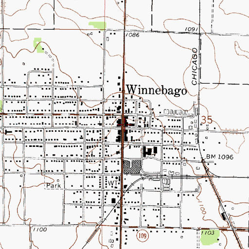 Topographic Map of United Clinics of Faribault County, MN