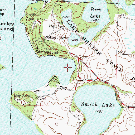 Topographic Map of Indian Bay, MN