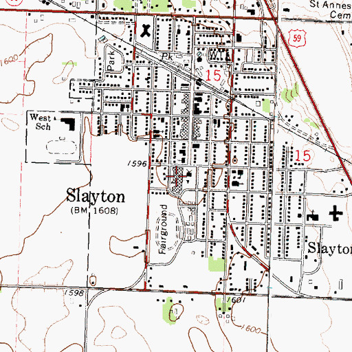 Topographic Map of Murray County Central High School, MN