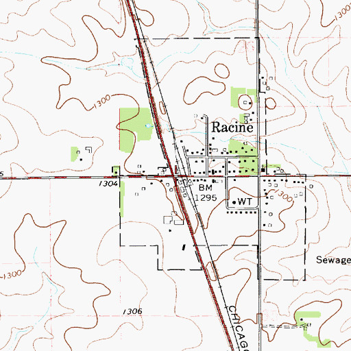 Topographic Map of Racine (historical), MN