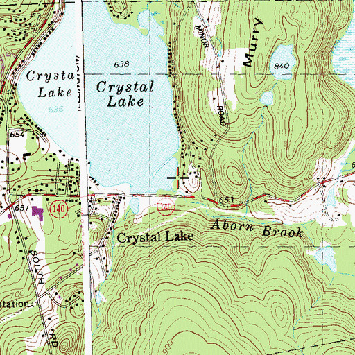 Topographic Map of Aborn Brook, CT