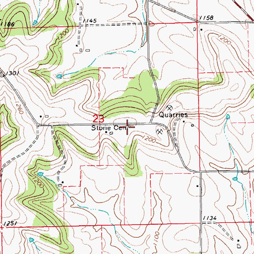 Topographic Map of Stone Cemetery, MN