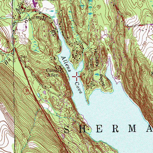 Topographic Map of Allens Cove, CT