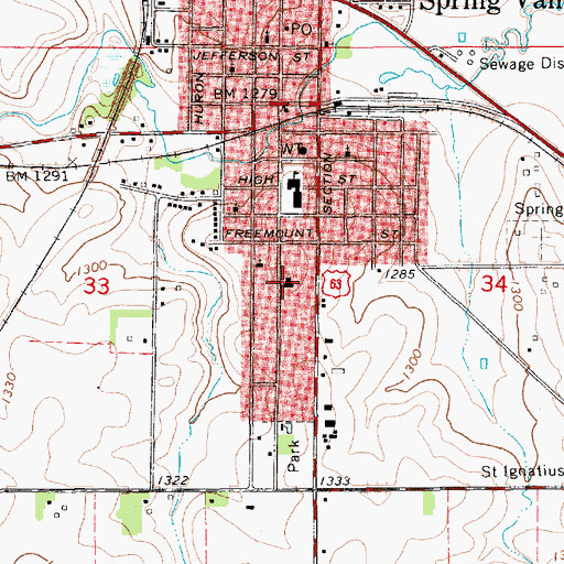 Topographic Map of Our Saviour's Lutheran Church, MN