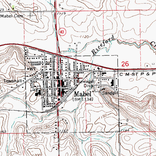 Topographic Map of Saint Olaf Catholic Church, MN