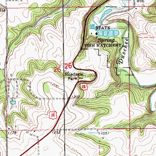 Topographic Map of Inspiration Point Wayside Park, MN