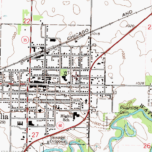 Topographic Map of Saint Mary's Catholic School, MN