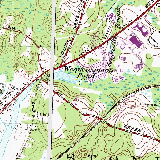 Topographic Map of Anguilla Brook, CT