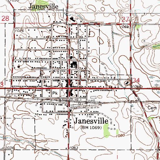 Topographic Map of Faith Lutheran Church, MN