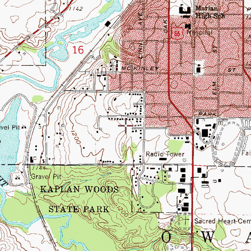 Topographic Map of Minot Brown Park, MN