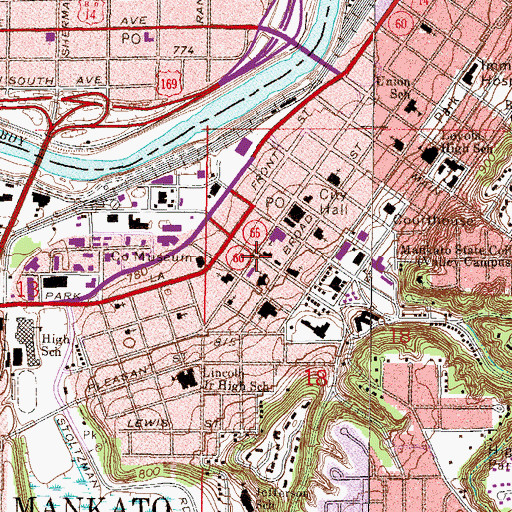 Topographic Map of First Church of Christ Scientist, MN