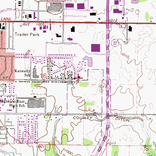 Topographic Map of Hosanna Lutheran Church, MN