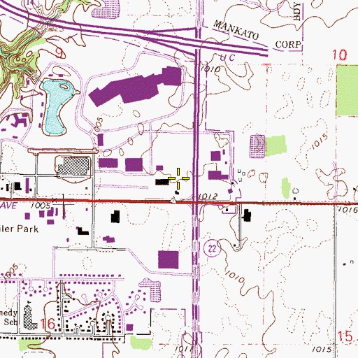 Topographic Map of Madison Heights Plaza, MN