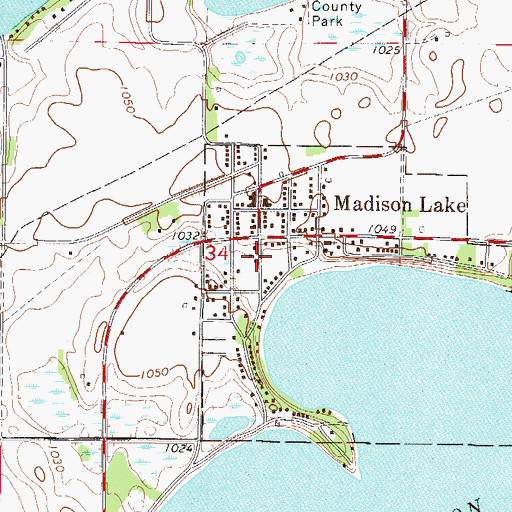 Topographic Map of Boat Landing Campground, MN