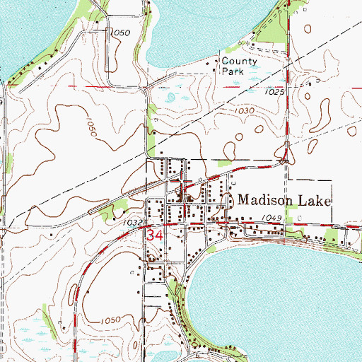 Topographic Map of Sakatah Singing Hills State Trail Parking, MN