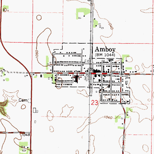 Topographic Map of West Middle School, MN