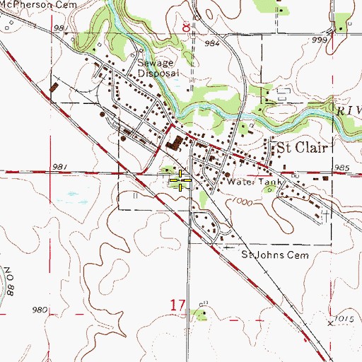 Topographic Map of Immaculate Conception Cemetery, MN