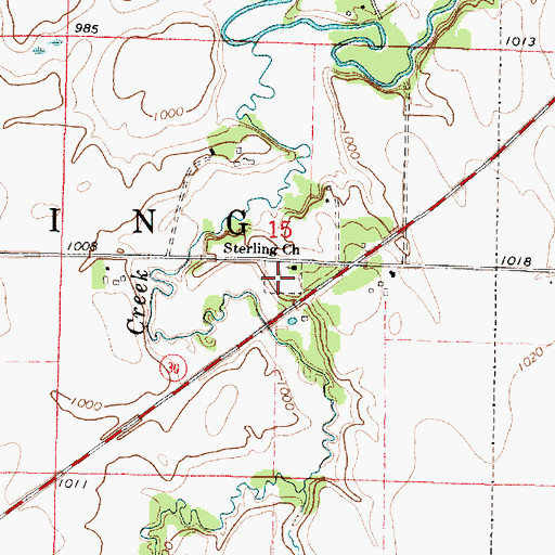 Topographic Map of Sterling Cemetery, MN