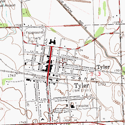 Topographic Map of Saint Dionysius Catholic Church, MN