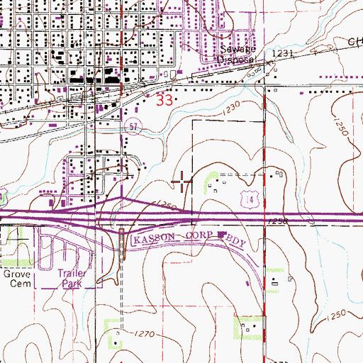 Topographic Map of Kasson Police Department, MN