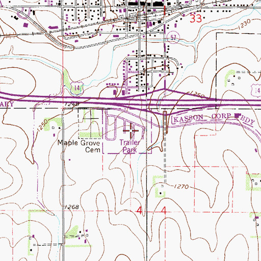 Topographic Map of Windsor Court Mobile Home Community, MN