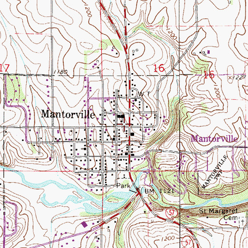 Topographic Map of Walter and Ester Stussy Memorial RV Park, MN
