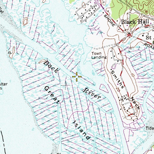 Topographic Map of Back River, CT
