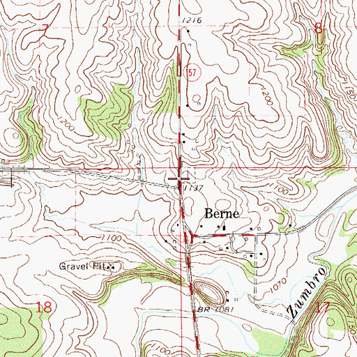 Topographic Map of Bern Cemetery, MN