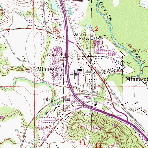 Topographic Map of Saint Paul's Catholic Parish, MN