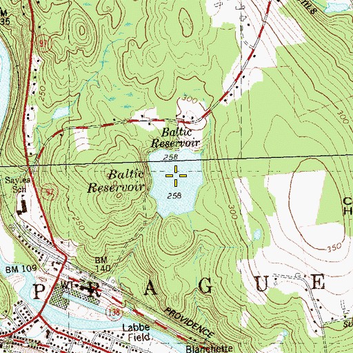 Topographic Map of Baltic Reservoir, CT