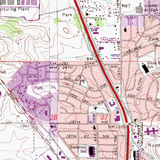 Topographic Map of Northgate Park, MN