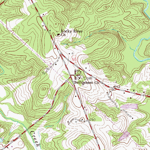Topographic Map of Bethlehem Methodist Cemetery, SC