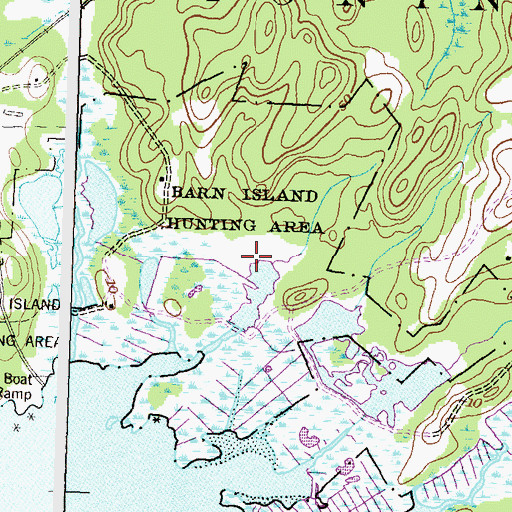 Topographic Map of Barn Island Hunting Area, CT