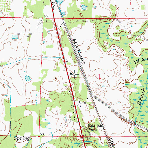 Topographic Map of Shady Brook Freewill Baptist Church, FL