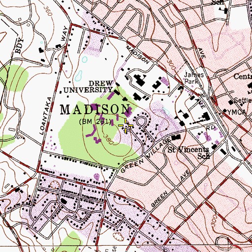 Topographic Map of President's Hall, NJ