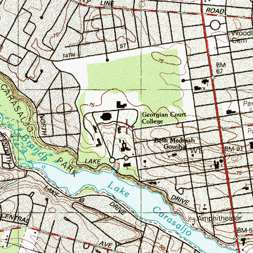 Topographic Map of Mercedes Hall, NJ