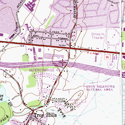 Topographic Map of Interchange 45, NJ