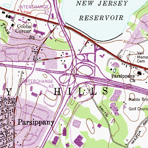 Topographic Map of Interchange 41, NJ