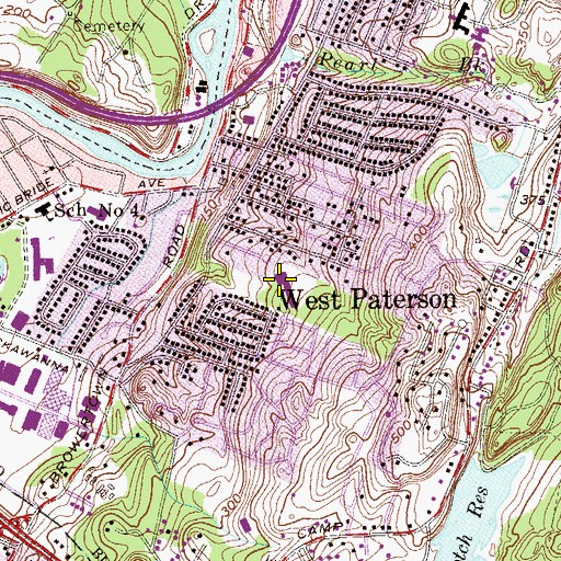 Topographic Map of Charles Olbon Elementary School, NJ