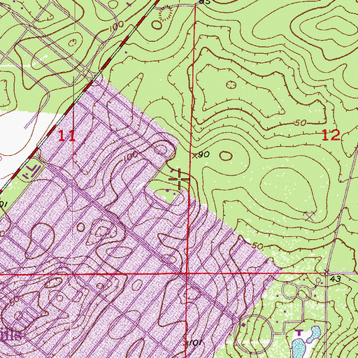 Topographic Map of Beverly Hills Water Tower, FL