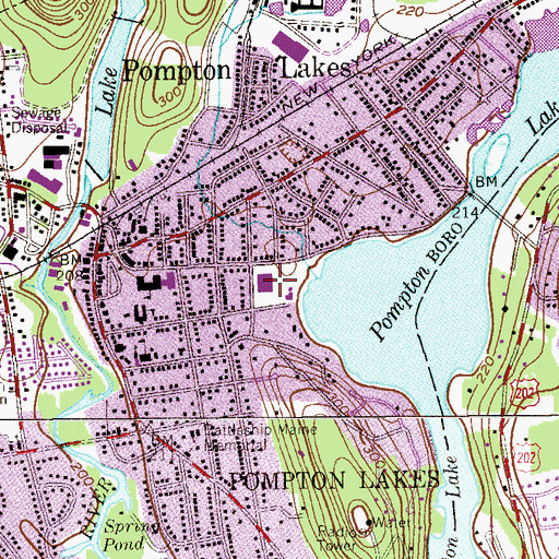 Topographic Map of Lakeside Middle School, NJ
