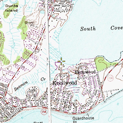 Topographic Map of Beamon Creek, CT